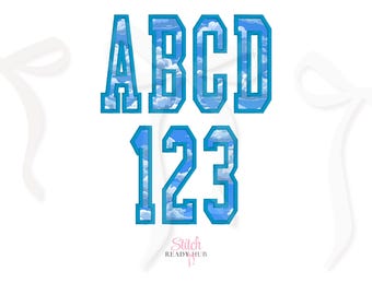 Varsity Sport Applique Embroidery Font, Applique Embroidery font, Machine Embroidery Monogram Fonts, College University, High School