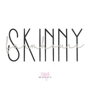 Skinny Farmhouse Tall Duo BX Embroidery Font, Monogram Embroidery Machine, Bx fonts, Native Bx Font, Instant Download bx fonts