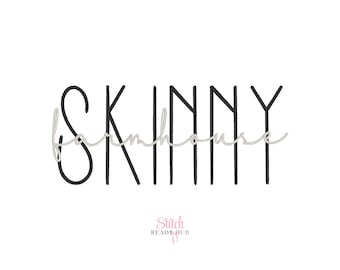 Skinny Farmhouse Tall Duo BX Embroidery Font, Monogram Embroidery Machine, Bx fonts, Native Bx Font, Instant Download bx fonts
