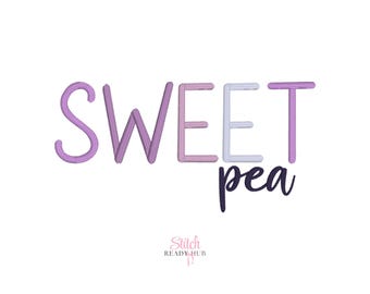 Sweet Pea Duo BX Embroidery Font, Script and Serif Embroidery machine font, Kids Baby monogram, Bx fonts, Native Bx Font, Instant Download