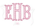 Fishtail Monogram Applique Embroidery Font, 5 Sizes 8 Formats + BX, Machine Embroidery Design File, Instant Download BX Fonts Alphabet