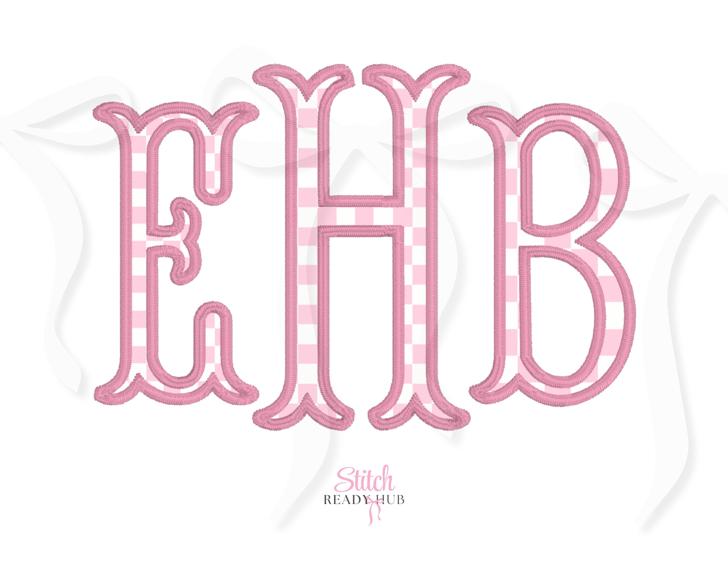 Fishtail Monogram Applique Embroidery Font, 5 Sizes 8 Formats + BX, Machine Embroidery Design File, Instant Download BX Fonts Alphabet
