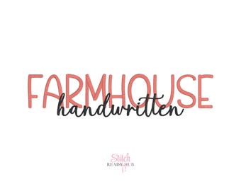 Farmhouse Handwritten Duo BX Embroidery Font, Script and Serif Serif Embroidery machine, Bx fonts, Native Bx Font, Instant Download bx fonts