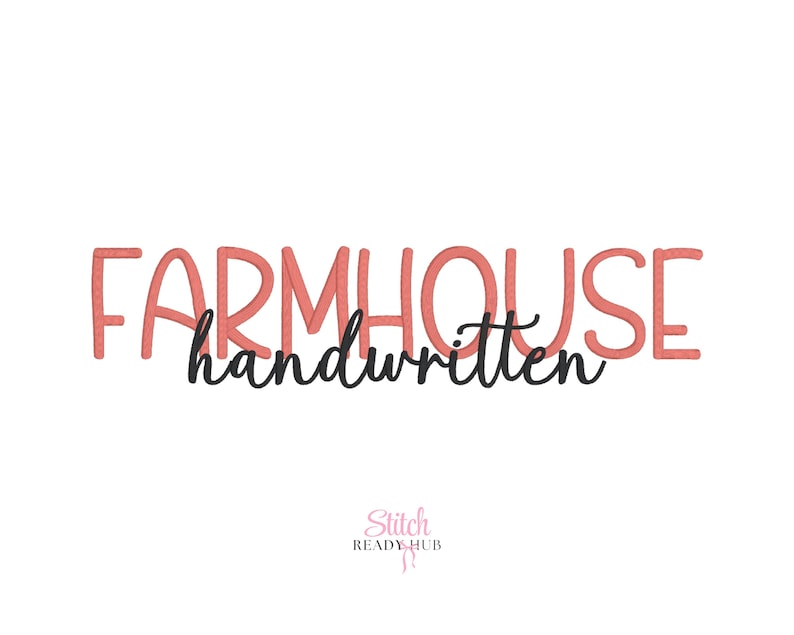 Farmhouse Duo Font, Script Embroidery, Serif Embroidery, BX Monogram Font, Embroidery Machine, Farmhouse Designs, Duo Script Serif, Monogram Designs, BX Font Download, Rustic Embroidery, Script Machine Font, Serif Machine Font, Farmhouse Stitch, Digital Monogram, Embroidery Font Duo, BX Embroidery File, Craft Font Design, DIY Embroidery Font
