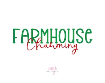 Charming Farmhouse Duo BX Embroidery Font, Script and Serif Embroidery Machine font, Bx fonts, Native Bx Font, Instant Download bx fonts