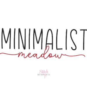 Minimalist Meadow Duo BX Embroidery Font Bundle, Satin Stitch Script Serif for Embrilliance, Numbers Machine Embroidery, Digital Download