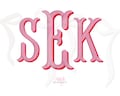 Fshtail Shadow Monogram Embroidery Font, Satin Stitch Font Machine Embroidery, 5 Sizes 8 Formats + BX, Monogram Design File Native BX Font