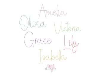 Spring Bean Stitch Embroidery Font, Machine Embroidery Alphabet, Handwritten Letters for Kids Names, Run Stitch, BX Included