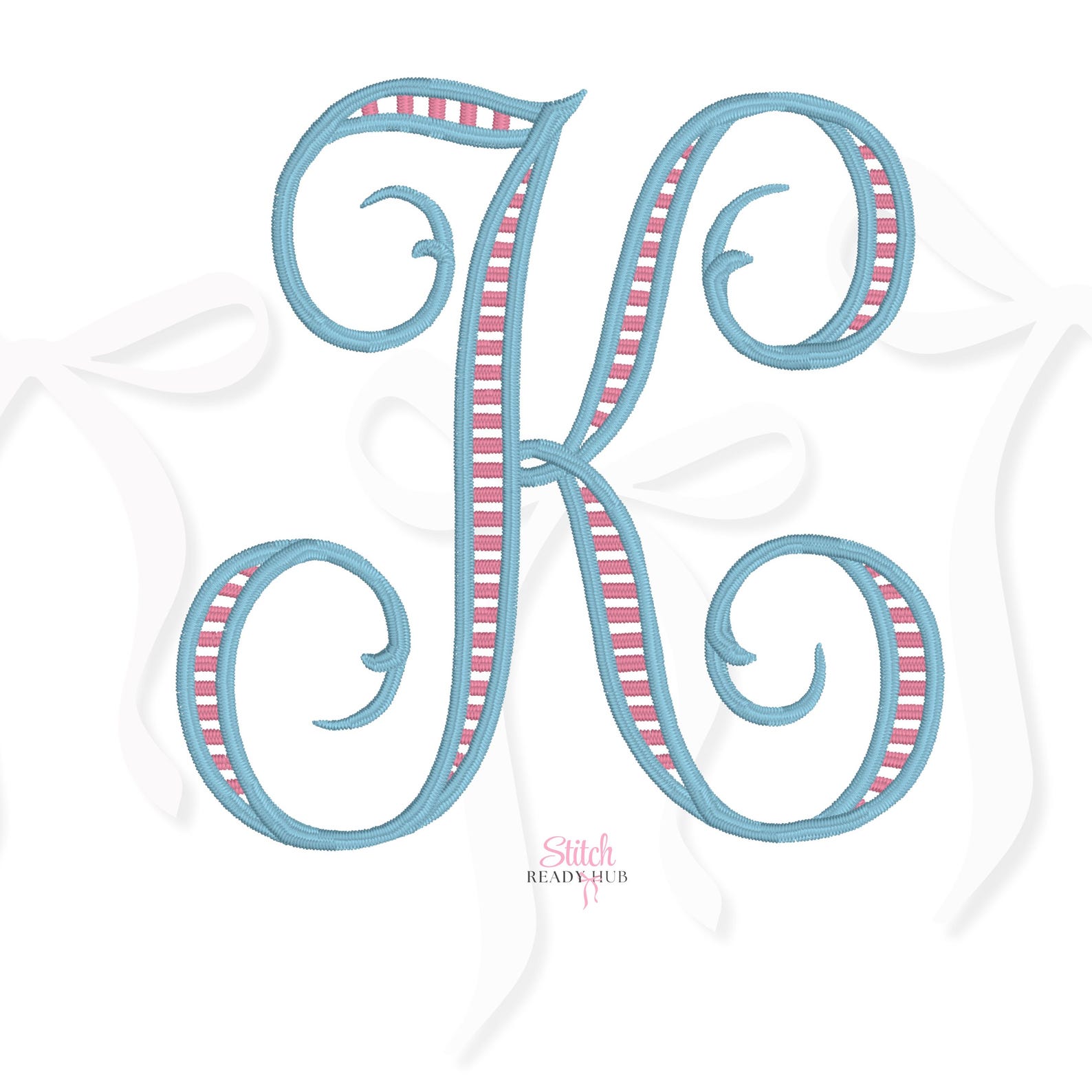 Striped Interlocking Vine Monogram Machine Embroidery Design, 7 Sizes 8 ...