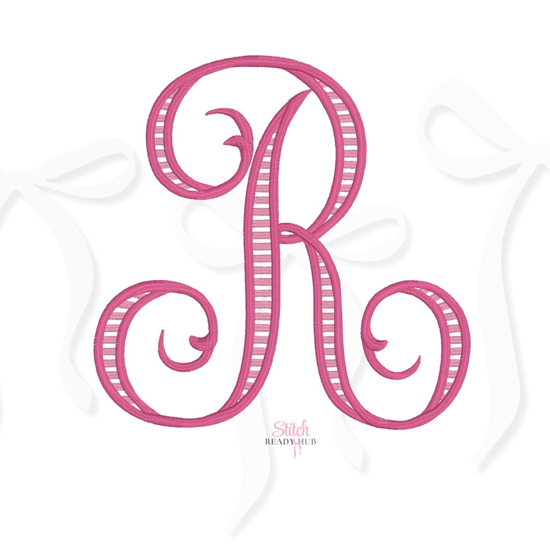 Striped Interlocking Vine Monogram Machine Embroidery Design, 7 Sizes 8 ...