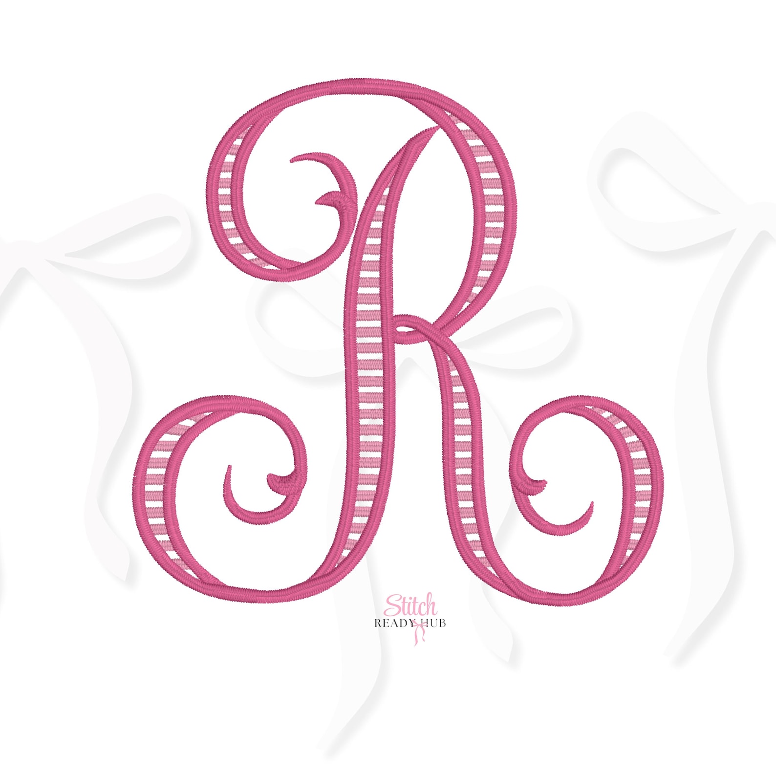 Striped Interlocking Vine Monogram Machine Embroidery Design, 7 Sizes 8 ...