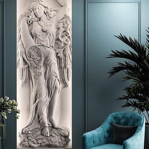 Wall Decor Woman Goddes Fortuna | Bas -relief art | Wall sculpture