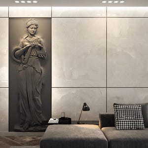 Wall Decor Woman Goddes Hygeia | Bas -relief art | Wall sculpture