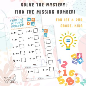 10 Printable Subtraction (1-10) Worksheets for Kids Ages 5-7 | 1st & 2nd Grade | Summer Math Worksheets | Extra Exercises
