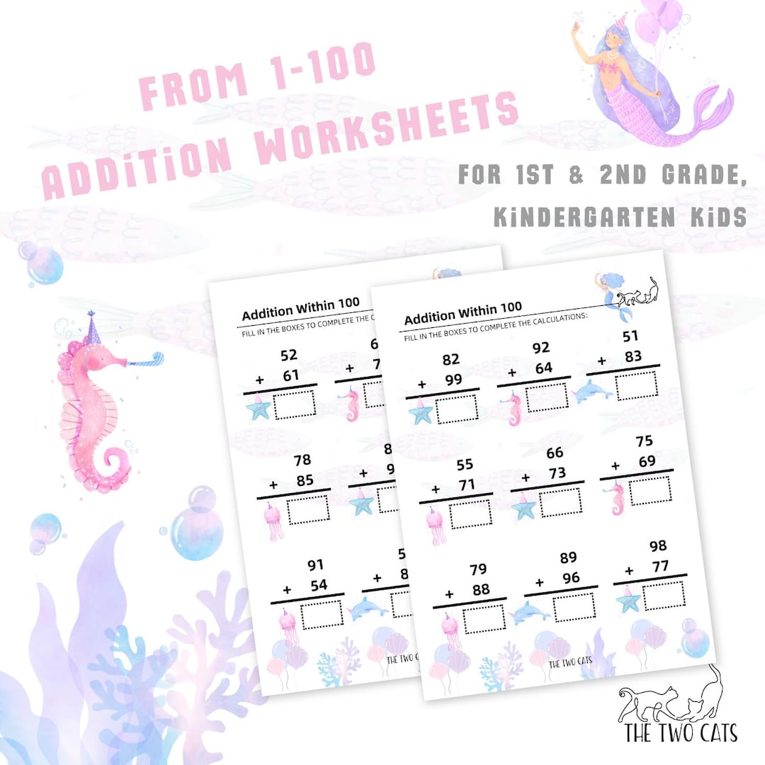 10 Printable Addition Worksheets for Kids Ages 5-7 | Fun Printable Math ...