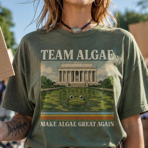 Team Algae Shirt, Make Algae Again Frog Graphic Tee, Nature Humor Gift