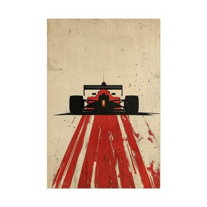 Vintage Red Racer F1 Poster, F1 Poster, Formula 1 Gift, Formula 1 Art, F1 Art, Vintage F1, Formula 1 Canvas, Formula 1 Racing, F1 Wall Decor