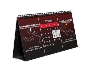 2027 Moto Calendar | Motorcycle Race Schedule Desk Calendar, Moto Racing Gift for Bike Fans
