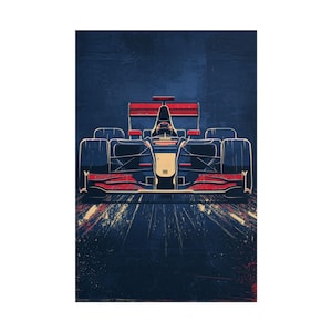 Vintage Blue Racer Poster, F1 Poster, Formel 1 Geschenk, Formel 1 Kunst, F1 Kunst, Vintage F1, F11 Leinwand, Formel 1 Racing, F1 Wanddekor, F1 Kunst