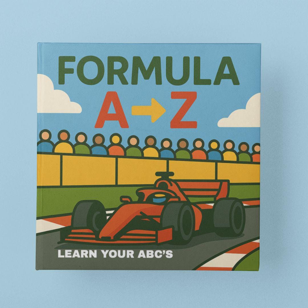 Formula 1 ABC Book for Kids | F1 Racing Alphabet Learning Book - Etsy