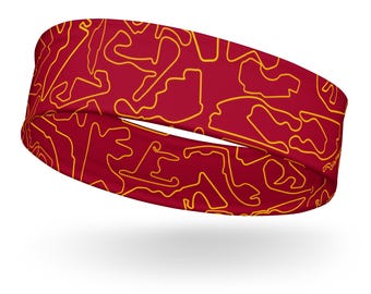 Track Outlines Headband | Twist Motorsport Headband, Gift for Racing Fans, Workout Hairband