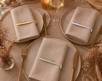 Clips personalizados de acrílico para tarjetas de mesa | Anillo para servilletas con nombres | Tarjetas para bodas, cumpleaños y mesas