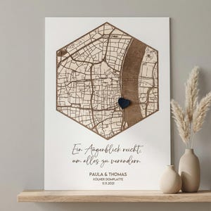 Geschenk Jahrestag Paare Koordinatenkarte Holz personalisiert | Valentinstag Wo alles begann