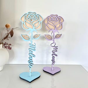 Personalized wooden rose gift for women flower gift, Mother&#39;s Day gift, Valentine&#39;s Day gift rose, birthday gift mom