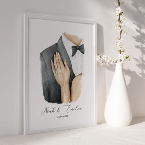 Personalized poster, wedding gift names date, wedding picture bride and groom, anniversary Valentine&#39;s Day wedding anniversary couples gift idea