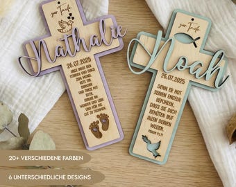 TAUFKREUZ Holz personalisiert Taufgeschenk Junge & Mädchen | Geschenke zur Taufe | Taufe Deko Geschenk Holzkreuz