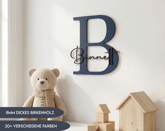 Holzbuchstaben Kinderzimmertür mit Name | Holzbuchstaben einzeln personalisiert | Name aus Holz Kinderzimmer | Türschild Geschenk Geburt