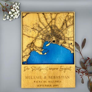 Personalisierte 3d holz Karte, Geschenk zum Hochzeitstag oder Jahrestag, für Paare als personalisierte Deko