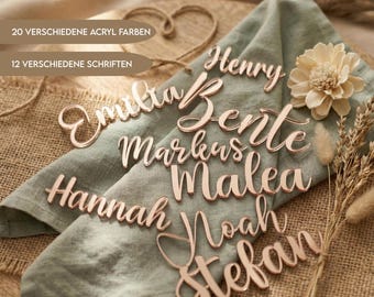 Segnaposto personalizzati in acrilico per matrimoni | Segnaposto in acrilico per decorazioni da tavola | Oro specchiato, oro rosa, argento | Cartoncino da tavolo