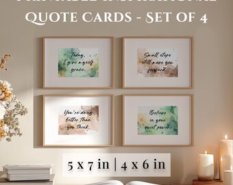 Juego de tarjetas con citas inspiradoras: impresiones artísticas en acuarela (PDF, PNG, JPEG, 4 x 6 y 5 x 7 pulgadas)