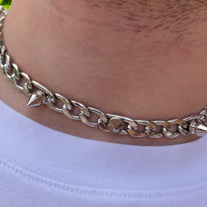 Spiked Choker - Spiked Necklace - Spiked Collar - Streetwear - Gothic - Stainless Steel Chain - Y2K - Grunge - Choker Necklace