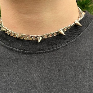 Spiked Choker - Spiked Necklace - Spiked Collar - Streetwear - Gothic - Stainless Steel Chain - Y2K - Grunge - Unisex Choker Necklace