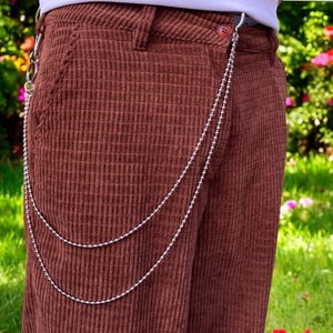 Doppelte Kette Gürtel Kette - Zwei Ketten Schlüssel Taille Kette - Gothic Jeans Kette - Streetwear - Edelstahl Kette - Y2K - Grunge - Unisex