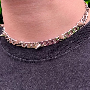 Spiked Necklace - Spiked Jewellery - Spiked Collar - Streetwear - Gothic - Stainless Steel Chain - Y2K - Grunge - Unisex Choker Necklace