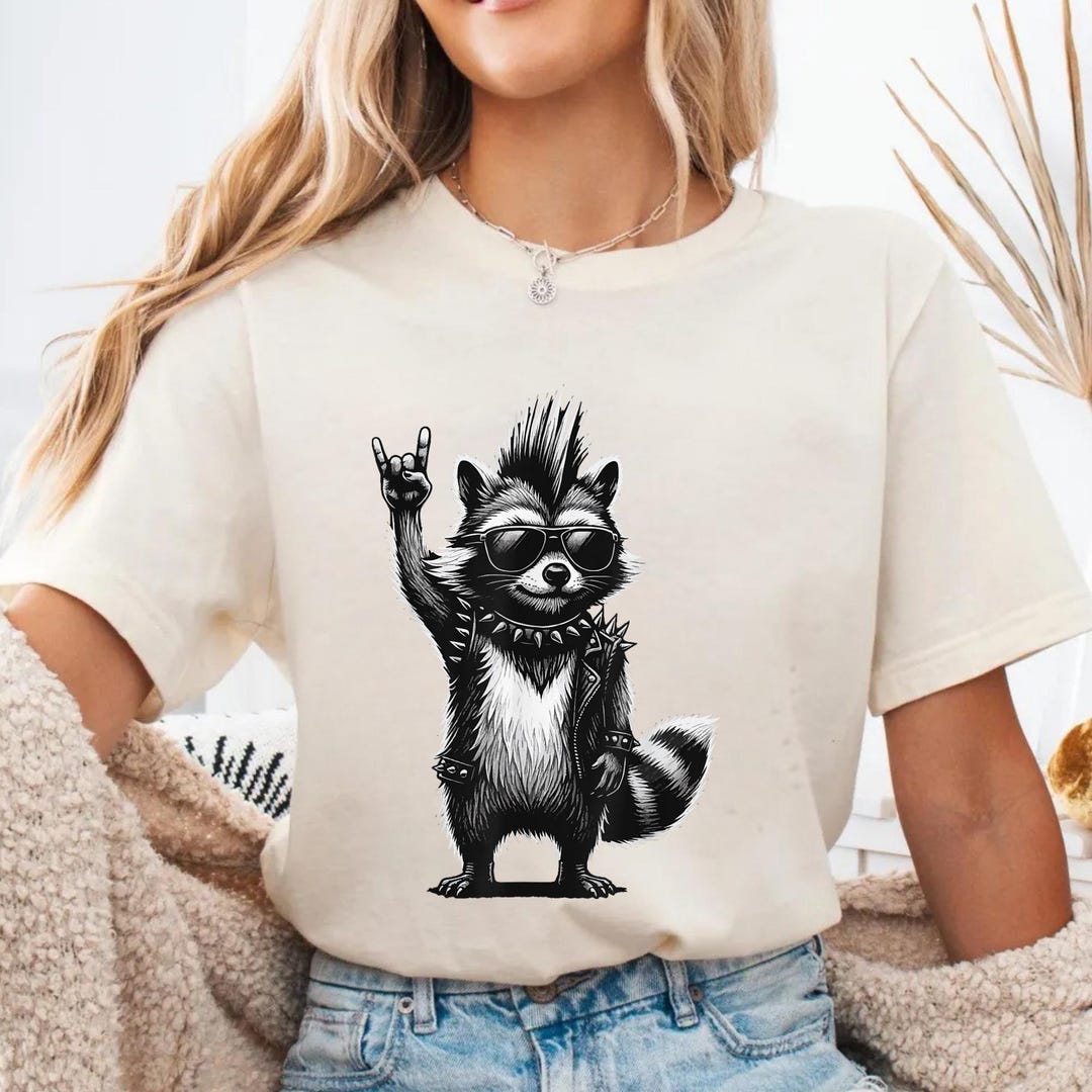 Rockstar Raccoon SVG PNG, Punk Rock Animal Clipart, Cool Raccoon Vector ...