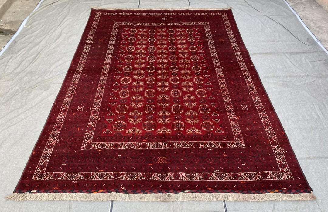 Waziri Rug Handmade Afghan Waziri Rug – Vintage Wool Tribal Carpet (6.9x9.7 Ft) - Etsy