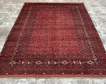 8x10 Vintage Afghan Rug | Handmade Bashiri Wool Tribal Area Rug