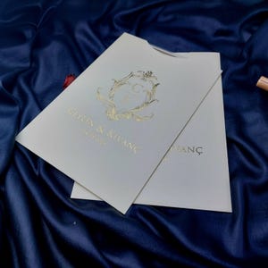 Elegant Cream and Gold Wedding Invitation Card, Special Design Invitation Card, Luxury Invitation Card, Personalised Invitation Card