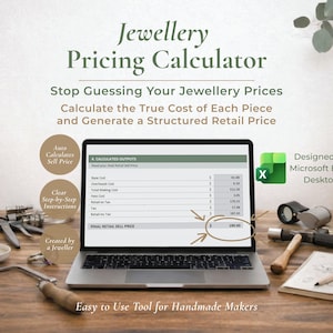 Calculadora de Preços de Joias Artesanais | Planilha Essencial de Custos em Excel (Download Imediato)