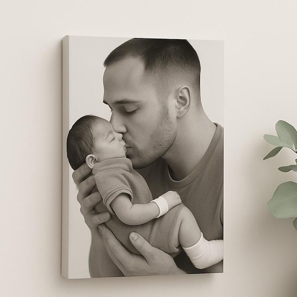 Lienzo fotográfico personalizado: Cuadro decorativo de pared con retrato familiar a medida