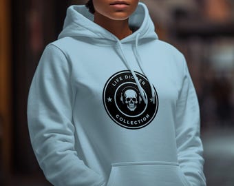 Life Digger Collection Hoodie, Cool Skull Design Hoodie, Unique Graphic Hoodie for Men and Women, Comfortable Hooded Sweatshirt