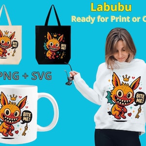 Labubu PNG SVG Digital Download | Cute Kawaii Labubu Graphic | Anime Chibi Cartoon Design for POD, Cricut, Stickers & T-Shirts
