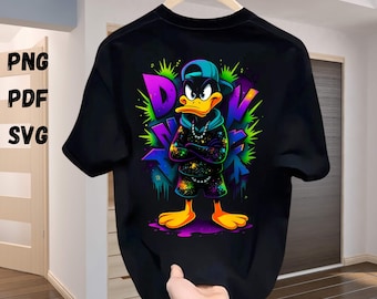 Graffiti Duck PNG SVG PDF | Urban Hip‑Hop Duck T‑Shirt Design | Instant Digital Download for Cricut, Sublimation