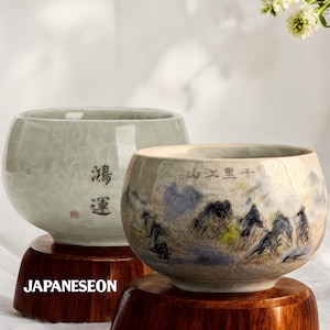 Japanese Ceramic Tea Cup Handcrafted Sake Cup Kungfu Tea Mini Cup Crackle Glaze  Hand Painted Teacups Tea Time Espresso Cups Tea Party Set