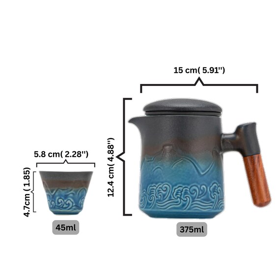 QIUMING Set di Bicchieri Set da tè Cinese Kung Fu da Viaggio Tazza da tè Portatile in Ceramica Tazza da tè Gaiwan in Porcellana Tazza di teiera per la