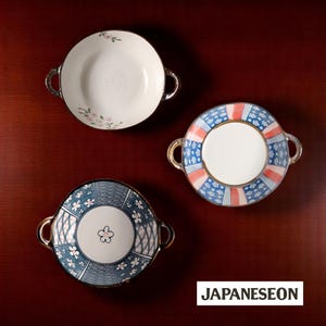 Japanese Ceramic Fruit Bowl I Hand-Painted Floral Soup Bowl with Handle | Sakura Ramen Bowl I Salad & Noodle Dish | Kitchen Gift For Him